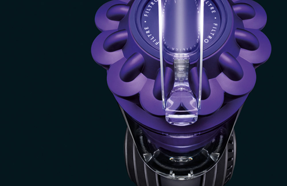 Close up view of an Upright Dyson Vacuum Cleaner