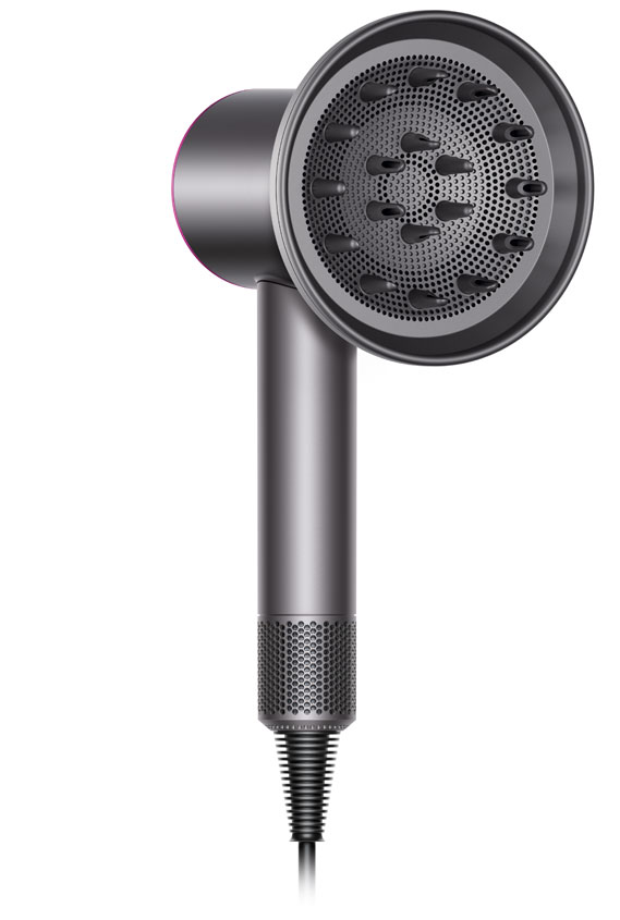 The Dyson Supersonic™ hair dryer, fitted with diffuser